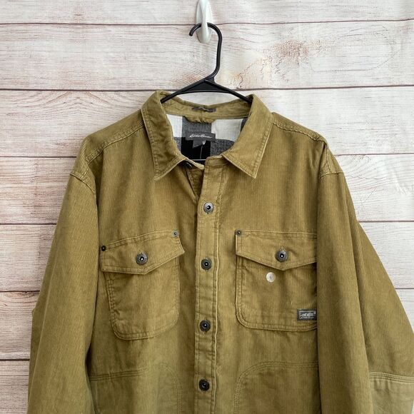 NEW WITH TAGS EDDIE BAUER FAULTLINE FLANNEL LINED CORDUROY JACKET - Picture 2 of 7